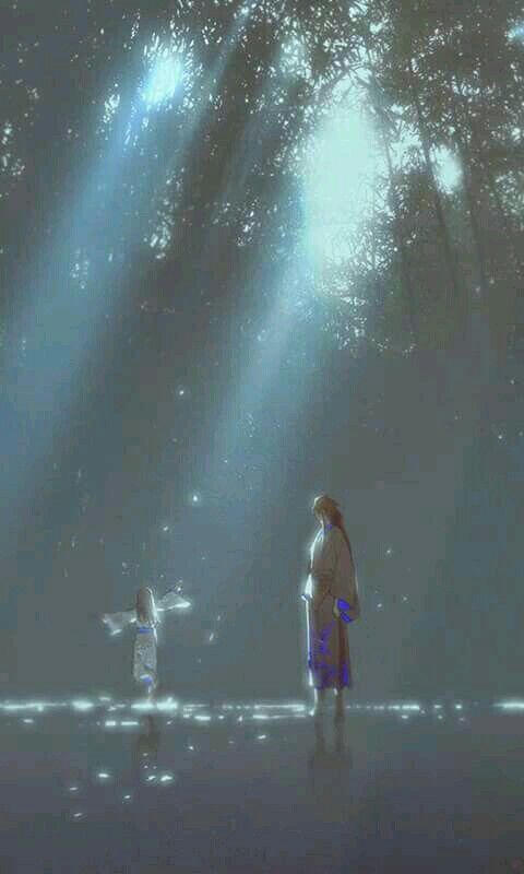 Child Lyra and Shigure Running in the Forest (Art credit: Ibuki Satsuki)