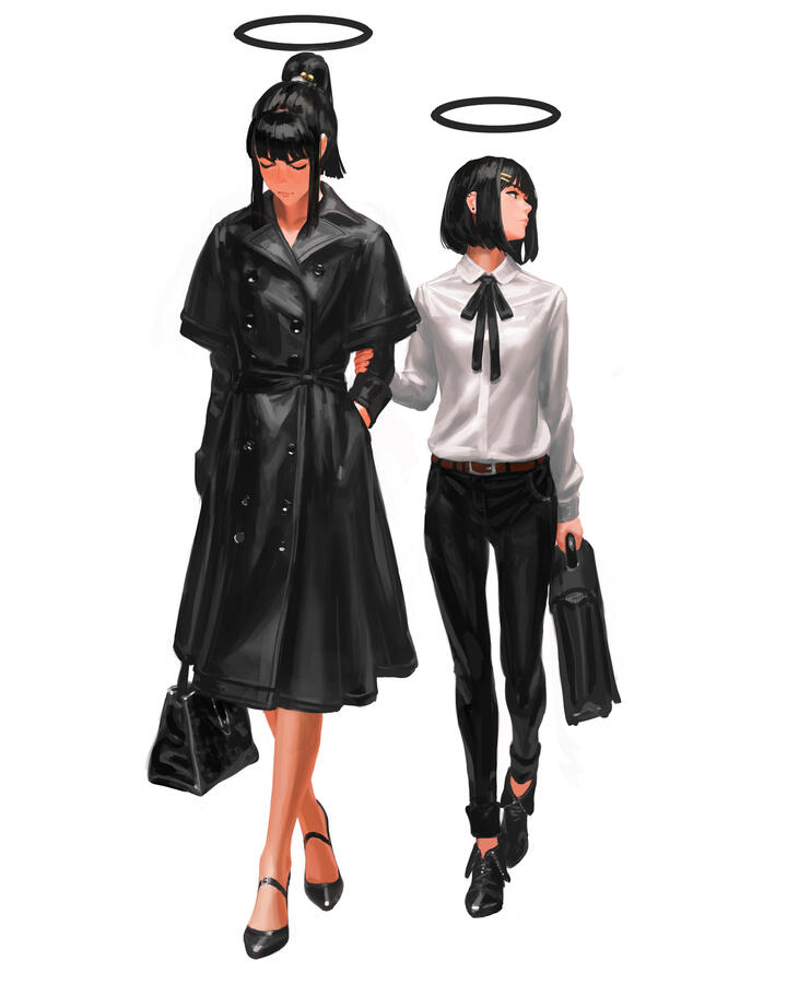 Lyra and Rika in Modern Day (Art credit: Guweiz)